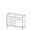 Komoda WERSO - W6, Bílá Briliant+Antracit+Rivera