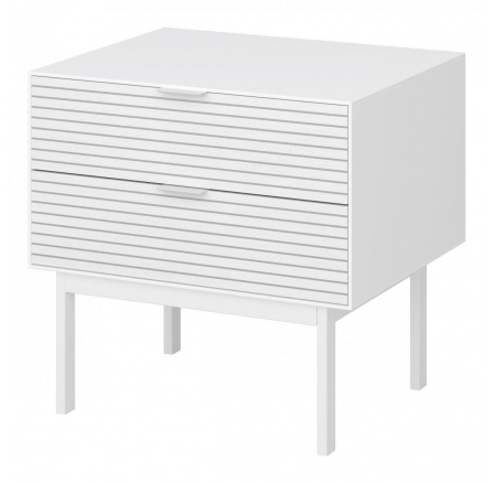 Noční stolek SEAN, Bílá/Bílá masiv