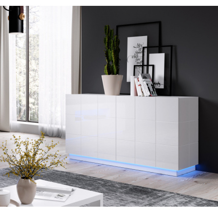 Komoda REJA KOM2D, bílá lesklá/bílá lesklá