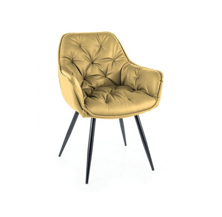 Jídelní židle CHERRY, béžová ekokůže/černý mat