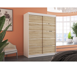 Posuvná skříň LUFT 150 Bílá+Sonoma