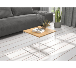 Konferenční stolek ELENA 50x50 Bílý+Artisan