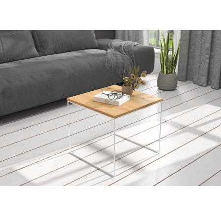 Konferenční stolek ELENA 50x50 Bílý+Artisan