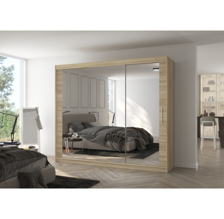 Posuvná skříň se zrcadlem CHESTER 250 Sonoma+Sonoma