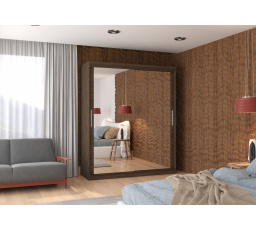 Posuvná skříň se zrcadlem ETTORE 180 Choco+Choco