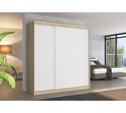 Šatní skříň posuvná MEGAN 200 Sonoma+White