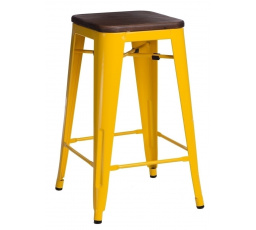 Barová židle Paris Wood 75 cm žlutá borovice ořech