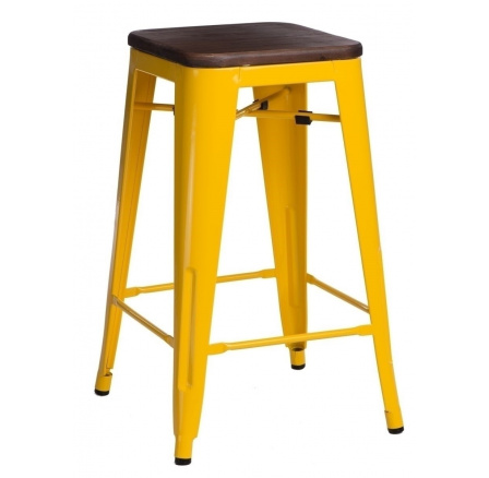 Barová židle Paris Wood 65cm žlutá borovice ořech