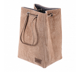 Koš prádelní - manšestr, stahovací, hnědý