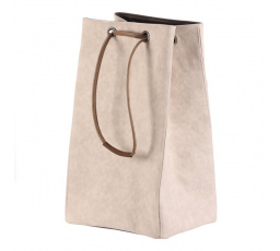 Koš prádelní - látkový, stahovací, krémová barva