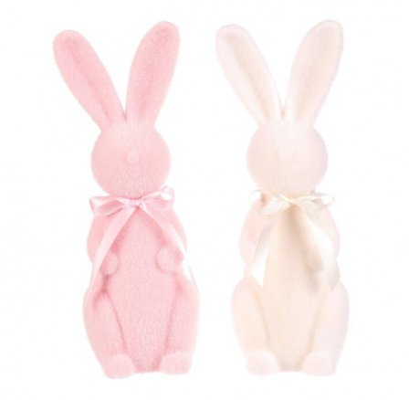 Zajíc - figurka na postavení, semiš, mix 2 barev, cena za 1 ks