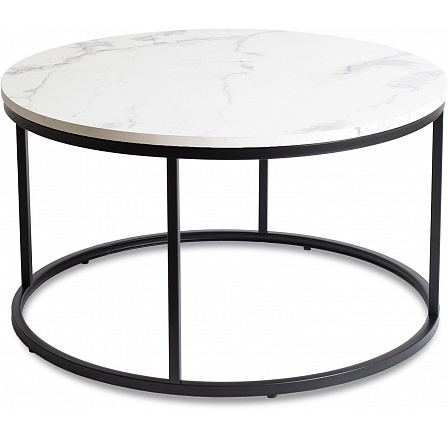 Stolek CONNY MAX Bílý Mramor/Černý