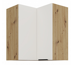Horní rohová skříňka ARIA - 60x60 GN-72 2F (90°), Dub Artisan/Bílá Crystal AFM - (ANTI-Fingerprint)