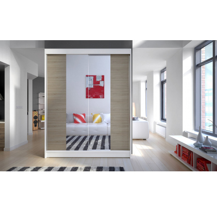 Šatní skříň CAMILA II 150, Bílá/Dub sonoma Šatní skříň CAMILA II 150, Bílá/Dub sonoma