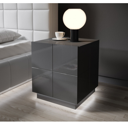 Noční stolek REJA, grafitový lesk
