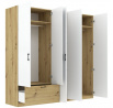 Šatní skříň ALTA 5D1S, Dub Artisan/Bílá