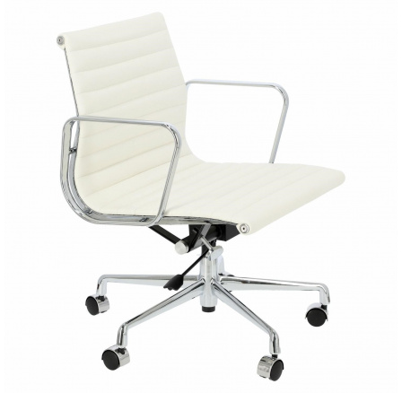 Kancelářské křeslo CH1171T bílá kůže, chrom