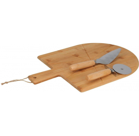 Sada na krájení pizzy z bambusu