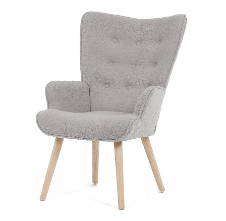 Relaxační křeslo, šedá, látka bouclé, AK-309 GREY2
