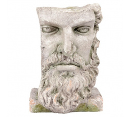 Hlava muže - dekorace z magnesia, obal na květiny