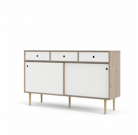 Komoda RUBY 2d3s, Hickory/Bílá Komoda RUBY 2d3s, Hickory/Bílá