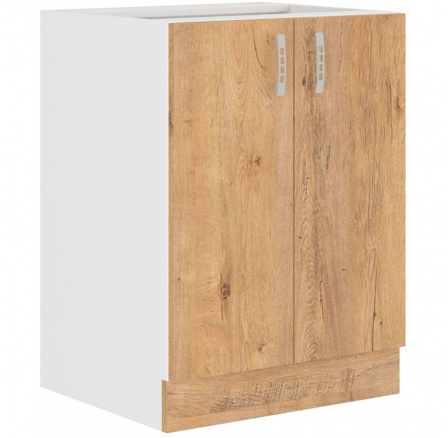 Kuchyňská dolní skříňka SALLY 60-D-2F-BB, Dub lefkas Kuchyňská dolní skříňka SALLY 60-D-2F-BB, Dub lefkas