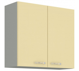 Kuchyňská horní skříňka KARPO 80 G 72 2F, krémový lesk/šedá