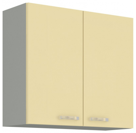Kuchyňská horní skříňka KARPO 80 G 72 2F, krémový lesk/šedá
