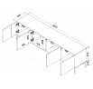 Tv komoda MERCI 200, černá / dub artisan
