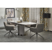 Jídelní stůl DANCAN, efekt bílého mramoru/šedá/černá barva