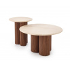 Konferenční stolek DOROTEA S, travertin / ořech