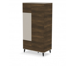 Šatní skříň RANDOM 2 S-1, kašmír / ořech / černá