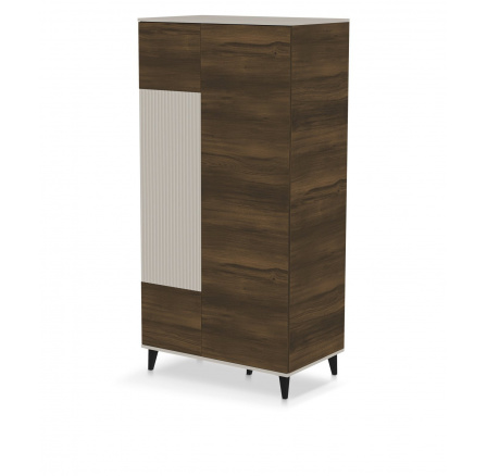 Šatní skříň RANDOM 2 S-1, kašmír / ořech / černá