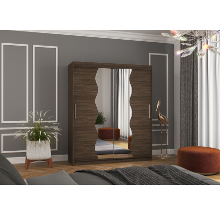 Posuvná skříň se zrcadlem KANSAS 180 Choco+Choco