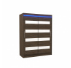 Posuvná skříň s lacobelem a LED osvětlením MARTINEZ 150 Choco+White Lacobel