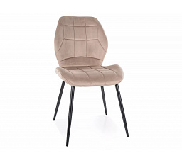 Jídelní židle JAKE VELVET, Tmavě Béžový Bluvel 40/Černá