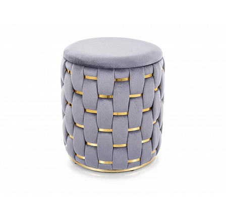 Taburet TIARA, Šedá Velvet
