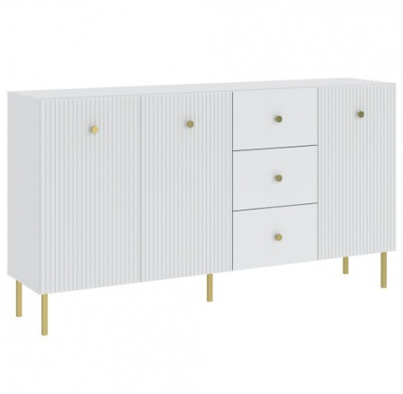 Komoda VIENA 3D3S, Bílá/Zlatá