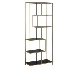 Regál Seaford II zlatý/černý