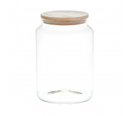 Skleněná nádoba s dřevěným víkem 2,9l