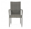 Zahradní židle, kov, polyratan, šedá, AZC-S2114 GREY