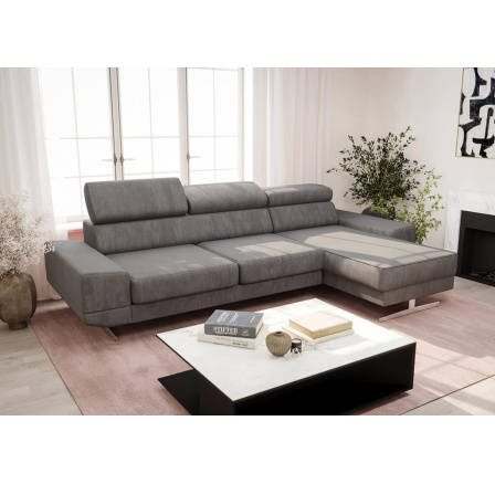 Rohová sedací souprava MILANO MINI 270 cm - šedá , pravá