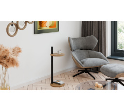 Pomocný stolek Claro kulatý průměr 30 cm - různé barvy na výběr - Dub Lancelot, Černý Mat