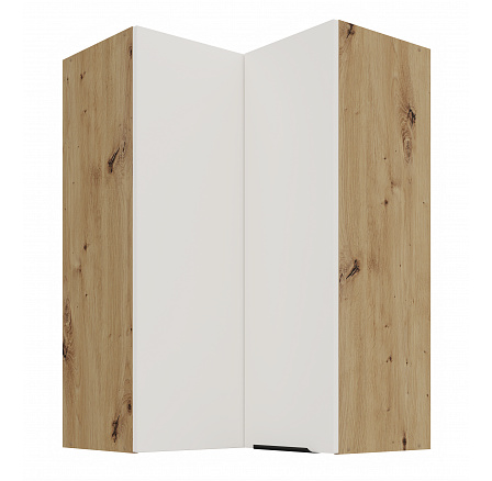 Horní rohová skříňka ARIA - 60x60 GN-90 2F (90°), Dub Artisan/Bílá Crystal AFM - (ANTI-Fingerprint)