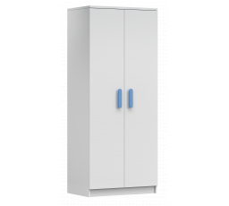 Šatní skříň 2D SMYK I - 06, Bílá Mat/Modrá