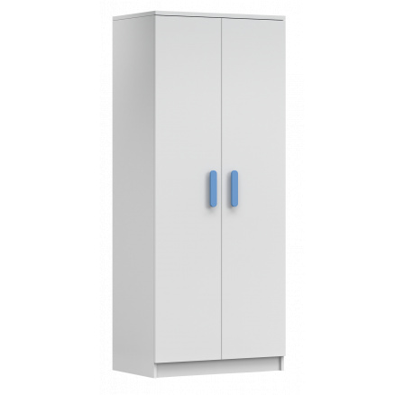 Šatní skříň 2D SMYK I - 06, Bílá Mat/Modrá