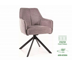 Jídelní otočná židle NOTTI s pružinovým sedákem, Brego šedá 07/Černá