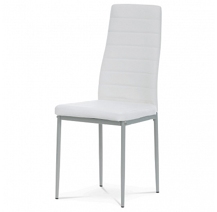 Jídelní židle, bílá, ekokůže, DCL-377 WT