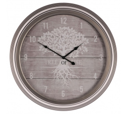 Hodiny nástěnné - pr. 58 cm, MDF, sklo a kovový rám, strom života