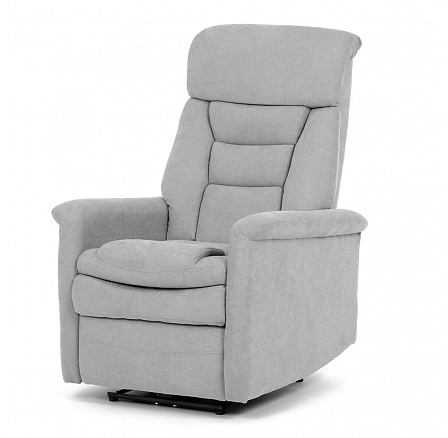 Polohovací křeslo, elektrické zabudované ovládání, šedá, látka, TV-925 SIL2